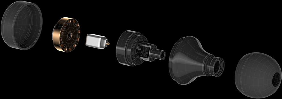 balanced armature headphones, Degauss Labs, Noir